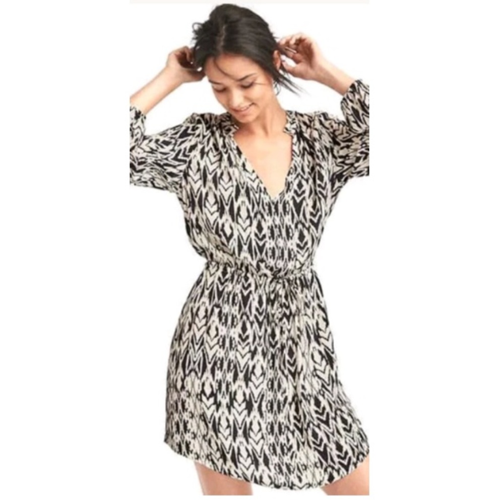 GAP ikat print dress with attached slip